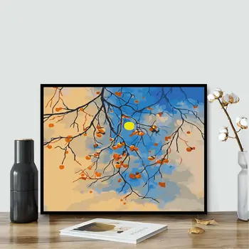 00524Ann-Тюльпан diy цифровая картина маслом масляная живопись акриловая цветочная живопись взрыв ручная пейзажная живопись
