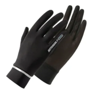 1 Пара женских солнцезащитных перчаток из ледяного шелка с двумя пальцами, защищающих от ультрафиолета, для вождения, езды на велосипеде, Защита от солнца, противоскользящие тонкие дышащие варежки