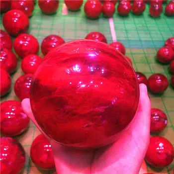 1 шт. Красивая красная прозрачная сфера из плавленого кварца, целебный шар