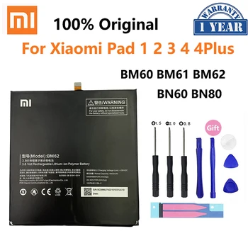 100% Оригинальный Аккумулятор Xiao Mi Tablet Для Xiaomi Mi Pad Mi Pad 1 2 3 4 Plus BM60 BM61 BM62 BN60 BN80 Сменные Батареи Bateria