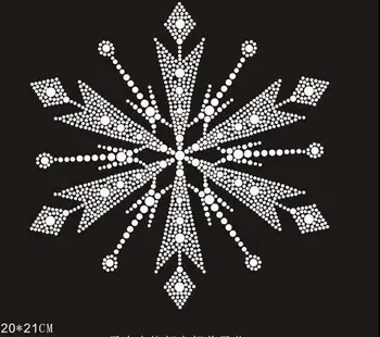 2 шт./лот, Рождественская снежинка, горячая фиксация, стразы, гладящие кристаллы, дизайнерские аппликации, нашивки для рубашки