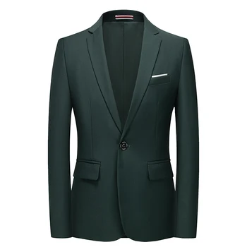 2021 Мужские корейские приталенные деловые блейзеры из чистого хлопка, блейзер, пиджак, черный, синий, плюс размер, Мужские блейзеры, мужское пальто, свадебное