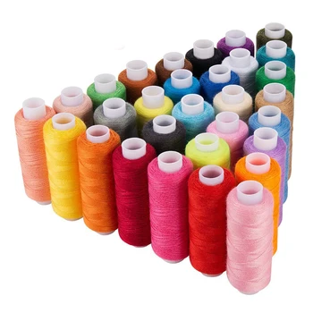 30 катушек швейных ниток, по 250 ярдов каждая, разные катушки ниток для шитья, бобины разноцветных разных катушек ниток