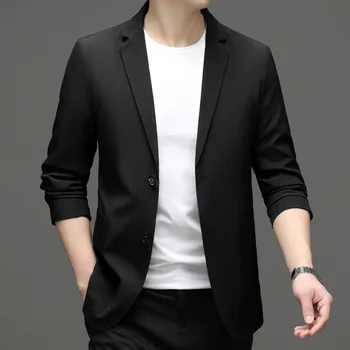 5924-2023 Мужской модный повседневный маленький костюм, мужская корейская 68-я версия приталенного пиджака, однотонная куртка