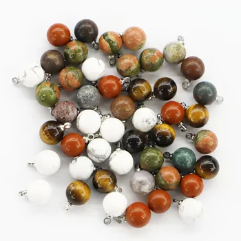 8 мм, Серебряное ожерелье в форме шара из натурального камня, подвески, многоцветные подвески, Модные ювелирные изделия, Серьги, Браслет, Оптовая продажа, 24 шт.