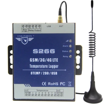 8 температурных входов GSM 3G 4G Регистратор температурных данных S266