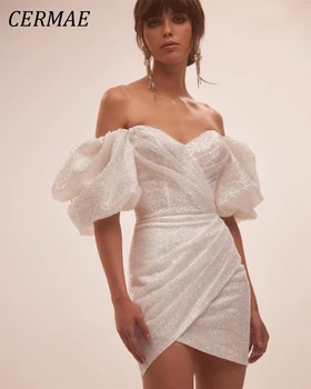 CERMAE Трапециевидная Короткая юбка с открытой спиной, Шифоновое вечернее платье для выпускного вечера, Летние Сексуальные Белые Вечерние платья для женщин 2023