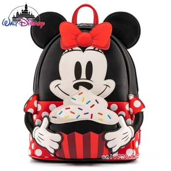 Disney Minnie 2023 Оригинальный Новый Женский рюкзак, мультяшный Мини-женский рюкзак, Высококачественный школьный рюкзак для девочек элитного бренда