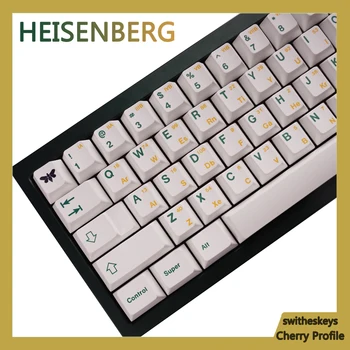 GMK Heisenberg Keycaps Вишневый Профиль 140keys Белый Колпачок для ключей Сублимация Красителя PBT Механическая Клавиатура Keycap Для MX Switch 7U Space