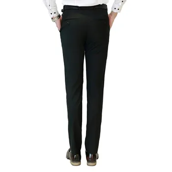 JinXuanYa Мужской костюм брюки/Мужские высококачественные однотонные облегающие брюки для делового костюма/Мужские высококачественные брюки для отдыха с тонкими штанинами