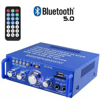 KTV Домашний Bluetooth SD-карта USB-Диск Автомобильный Hi-Fi Высокомощный Мини-усилитель Поддержка 12 В постоянного тока AC220V Двойной Источник Питания С Дистанционным управлением