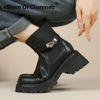 LeShion Of Chanmeb /Женские ботинки из натуральной кожи, брендовые ботинки 