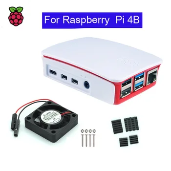 Raspberry Pi 4 Модель B ABS чехол Пластиковая коробка Белый корпус Классический дизайн с вентилятором и радиатором для Raspberry Pi 4