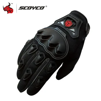 SCOYCO Многоцветные перчатки с полными пальцами, противоскользящие и защищающие от падения ветрозащитные мотоциклетные перчатки, защитные износостойкие перчатки