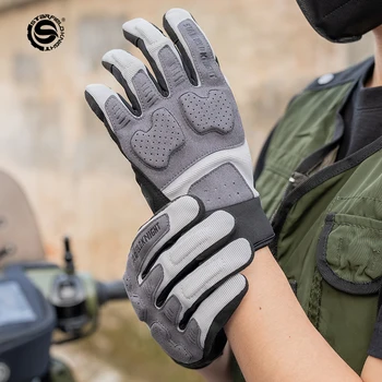 SFK Летние мотоциклетные перчатки с сенсорным экраном Для езды на мотоцикле, Байкерская защитная экипировка, Дышащая противоскользящая тактическая перчатка