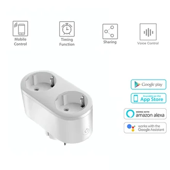 Smart Plug 2 В 1 WIFI Smart Plug Tuya Розетка с дистанционным управлением Smart Life/Управление приложением TUYA Работа с Amazon Alexa Google
