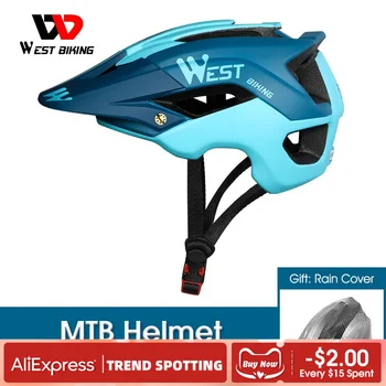 WEST BIKING Сверхлегкий MTB Велосипедный шлем, Интегрально-формованный Горный шоссейный Велосипедный шлем, Мужские Женские Спортивные гоночные Велосипедные шлемы
