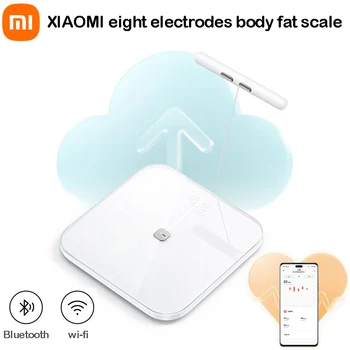 Xiaomi Eight Electrods Body Fat Scale Двухдиапазонный Датчик частоты сердечных сокращений, тестирование содержания жира в организме и воды Bluetooth 5.0 150 кг Макс.