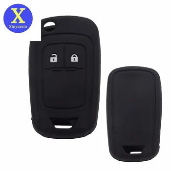 Xinyuexin Силиконовый чехол для автомобильных ключей, брелок, чехол для Chevrolet Cruze, 2 кнопки, флип-пульт, Резиновый держатель для ключей, Защита автомобильных аксессуаров