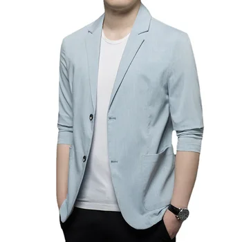 Z466 -2023 Костюм мужская одежда осенние сенсорные костюмы мужская корейская версия тонкий одиночный западный деловой повседневный Западный сервис мужчины