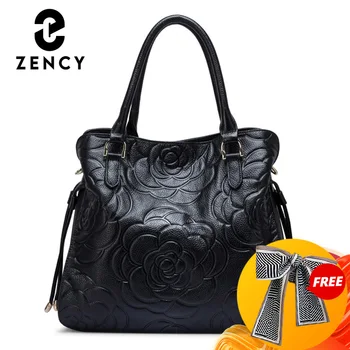 Zency 100% Натуральная кожа Новая распродажа Модная женская сумка через плечо, женская сумочка Супер качества, кошелек через плечо, черный