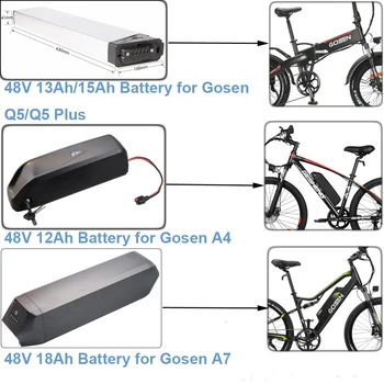 Аккумулятор для Электровелосипеда 48V 12Ah 13Ah 15Ah 18Ah Литиевый Аккумулятор для Электровелосипеда Gosen A4 A6 A7 A8 Q3 Q5 Plus Q7 Ebike
