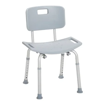 Безопасный стул для ванной комнаты со спинкой для душа, серый