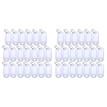 Белый Портативный пластиковый брелок, идентификационные бирки для ключей, 60 штук