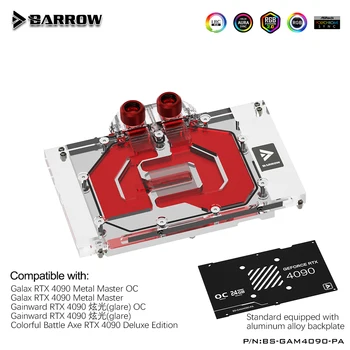 Блок водяного охлаждения графического процессора Barrow для Galax / Gainward/Colorful RTX 4090, Кулер для видеокарты с задней панелью, BS-GAM4090-PA