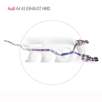 Выхлопная система из титанового сплава HMD подходит для автоматической модификации Audi A4 A5 B9 Электронный клапан обратного хода