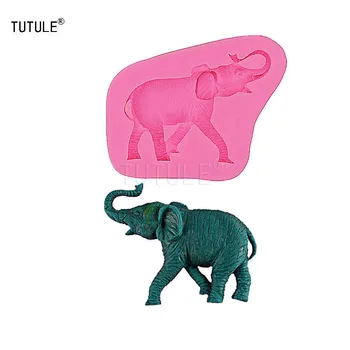 Гаджеты - Гибкая силиконовая форма в виде слона для полимерной глины, мыла, воска, гипсовой бумаги, металлических кабошонов, ювелирных изделий-Форма