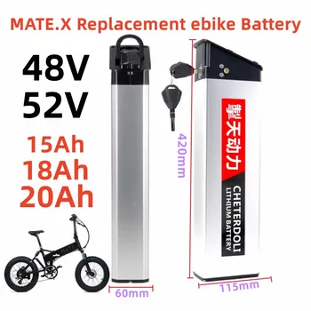 Дания MATE X 48V 20Ah 52V 15Ah 18Ah Сменный литий-ионный аккумулятор для электровелосипеда для Складного велосипеда, с зарядным устройством 2A