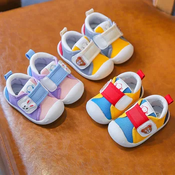 Детская обувь 0-2 лет, осенние первые ходунки для малышей, Мягкая подошва, Детская повседневная обувь для прогулок в помещении, нескользящая SCW026