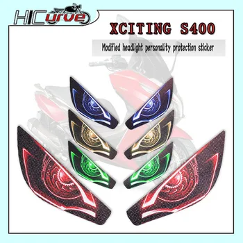 Для мотоцикла KYMCO XCITING 400 S400 XCITINGS400 3D Передний обтекатель, защитная наклейка для фар, Защита головного света