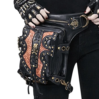 Женская поясная сумка в стиле стимпанк, мотоциклетные сумки для мужчин, панк-рок, набедренный ремень, Набедренная сумка, сумка через плечо, рюкзак