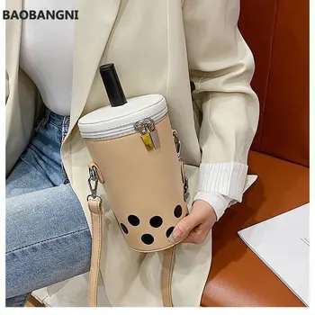 Женская сумка через плечо с милым дизайном чашки для напитков, сумка для чая с молоком, сумка для женщин, женские сумки с мультяшным принтом