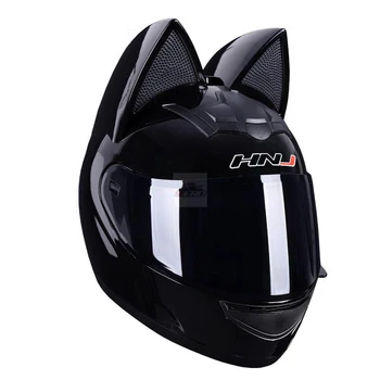 Женский мотоциклетный шлем для гонок со съемными кошачьими ушками, спортивная кепка для гонок по бездорожью, защита от падения, аварийный шлем, комфорт для верховой езды