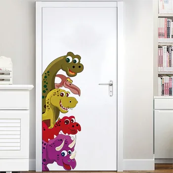 Забавный Зонд Динозавр Декор Комнаты Наклейки на стены За Дверью Наклейки Детская Спальня Гостиная Детская Настенная роспись