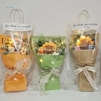 Завершенный Букет цветов крючком, Вязаный букет ручной работы, Букет из искусственных цветов для подарка и домашнего декора