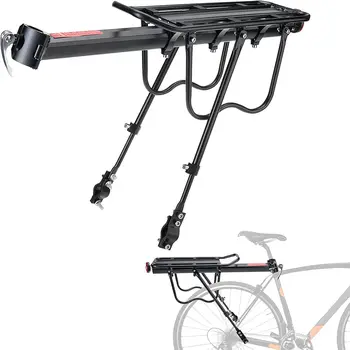 Задняя Велосипедная стойка Полностью Быстроразъемная Задняя велосипедная стойка с Регулируемой вместимостью 110 фунтов, Велосипедная Грузовая стойка, Велосипедная багажная стойка