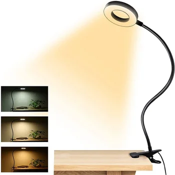 Зажимная Лампа Лампы для Чтения Зажимная Лампа с USB LED Настольной Лампой Гибкий Ночник для Чтения/Светильник для изголовья кровати