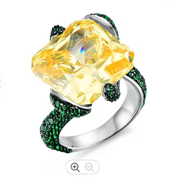 Кольцо из стерлингового серебра 925 Пробы, Цветное Женское кольцо с Цирконием Неправильной формы