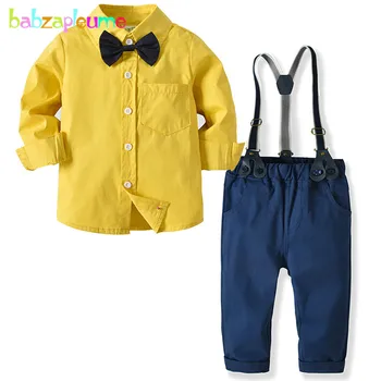 Комплект из 2 предметов, Весенне-Осенняя Детская одежда на 2-7 лет, Модная Детская рубашка Джентльмена + Штаны, Комплекты одежды для маленьких мальчиков, Одежда для малышей BC1200-1