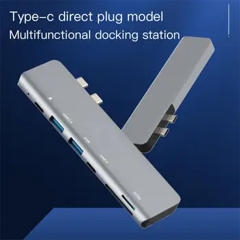 Концентратор USB 3.0 Type-C к HDMI-совместимому адаптеру, Слот для чтения карт памяти SD, 4K Thunderbolt 3 USB C-концентратор для MacBook /Air 2018-2020