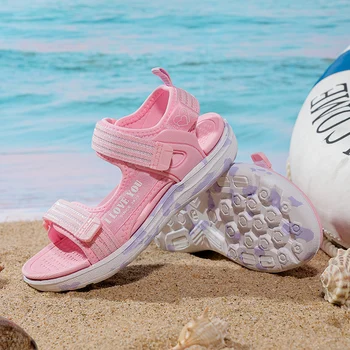 Летние Новые детские сандалии, обувь для малышей, пляжная обувь для девочек, нескользящие спортивные сандалии для мальчиков с мягкой подошвой, кроссовки для отдыха