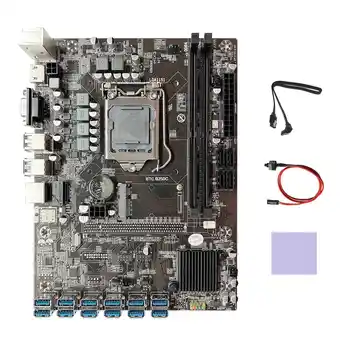 Материнская плата для майнинга B250C BTC + Кабель SATA + Кабель переключения + Термопластичная прокладка 12X PCIE к слоту USB3.0 GPU LGA1151 Материнская плата для майнинга