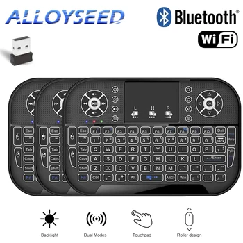 Мини-клавиатура с подсветкой 2,4 G, Bluetooth Air Mouse, беспроводной сенсорный пульт дистанционного управления с USB-приемником для Android Smart TV Box PC