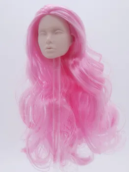 Мода Royalty Poppy Parker Розовые волосы Reroot Неокрашенное Лицо 1/6 Масштаб Кукольная Голова