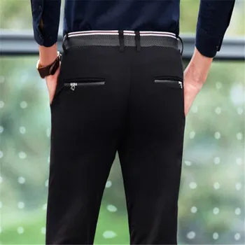 Модельные брюки Мужские дресс-брюки Slim Fit 2020, Модные деловые костюмные брюки, мужские брюки для отдыха, глажка корейских офисных повседневных однотонных брюк