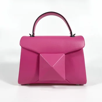 Модная Повседневная женская сумка с верхней ручкой, Дизайнерская брендовая женская сумка с заклепками для кожаных сумок через плечо